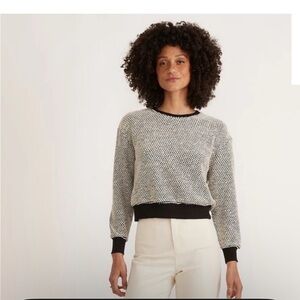 Marine Layer Birdseye Textured Knit Crew Sweatshirt